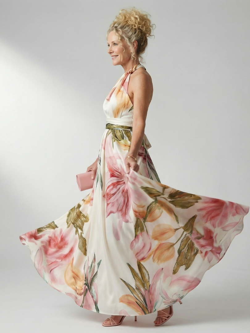 Amiel | Lekka sukienka maxi w kwiaty - Eliza-Warszawa