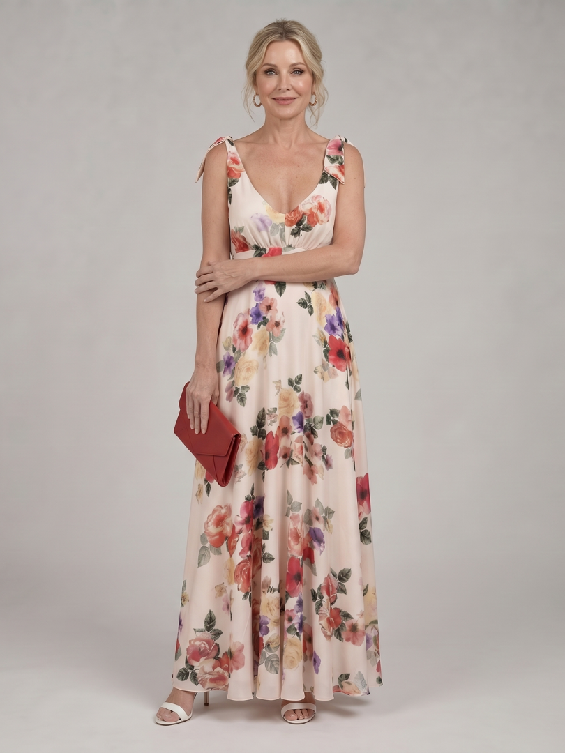 Elarose | Sukienka maxi z bezrękawnikami i luźną spódnicą - Eliza-Warszawa