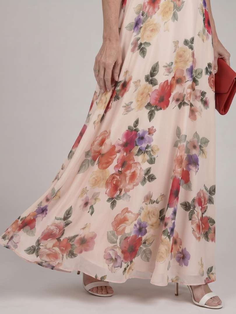 Elarose | Sukienka maxi z bezrękawnikami i luźną spódnicą - Eliza-Warszawa