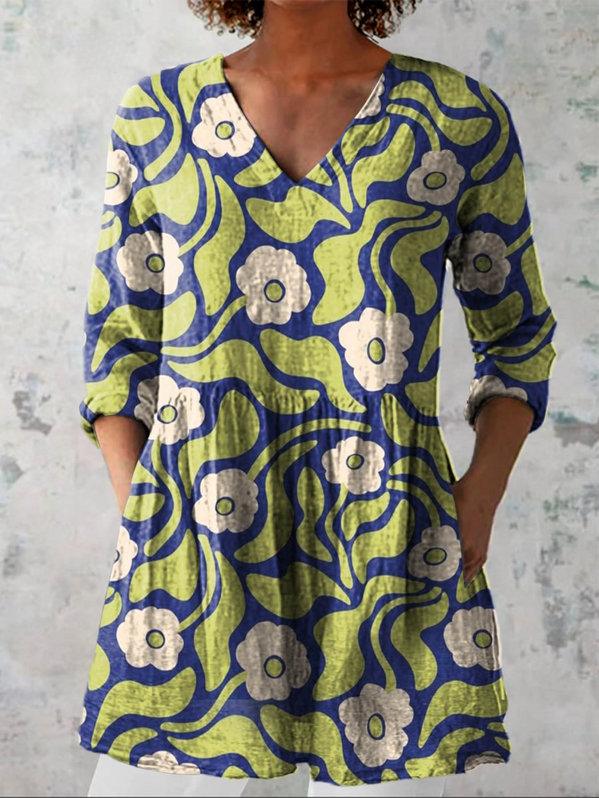 Elody | Midi Bluzka V-Neck - Eliza-Warszawa