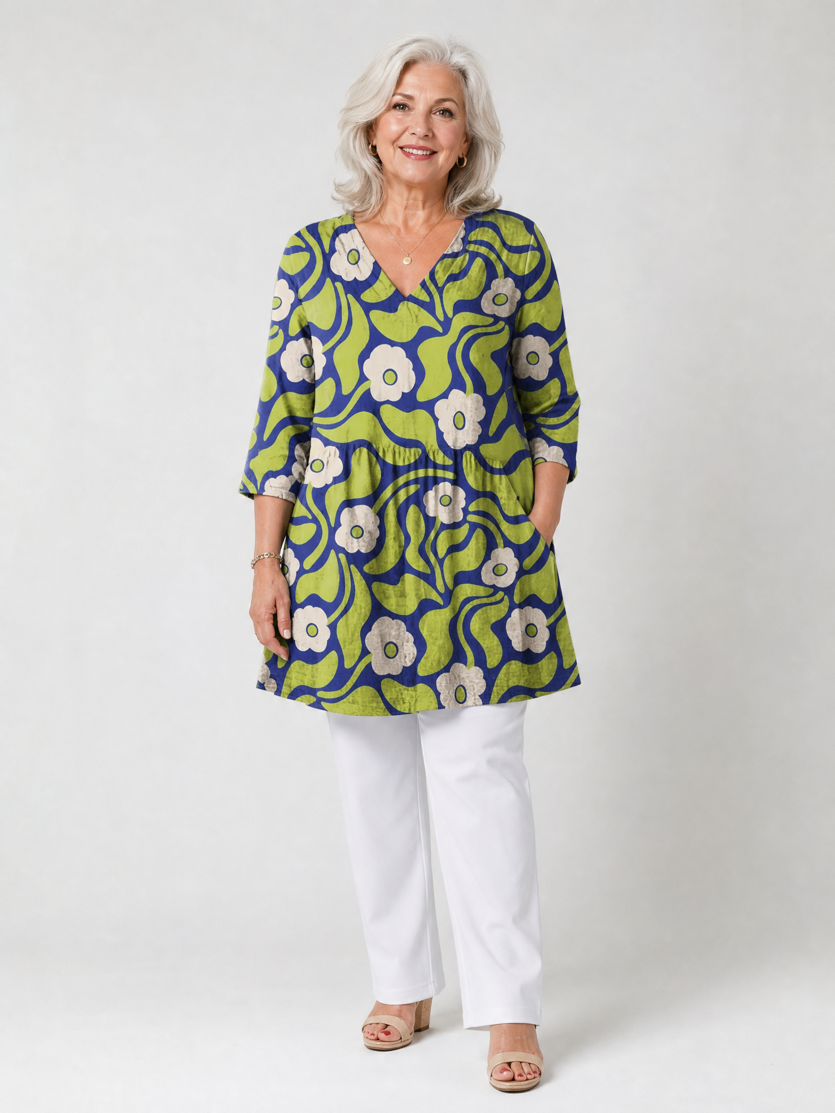 Elody | Midi Bluzka V-Neck - Eliza-Warszawa