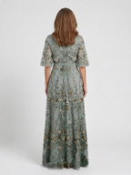 Evadne | Haftowana sukienka maxi - Eliza-Warszawa