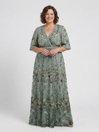 Evadne | Haftowana sukienka maxi - Eliza-Warszawa