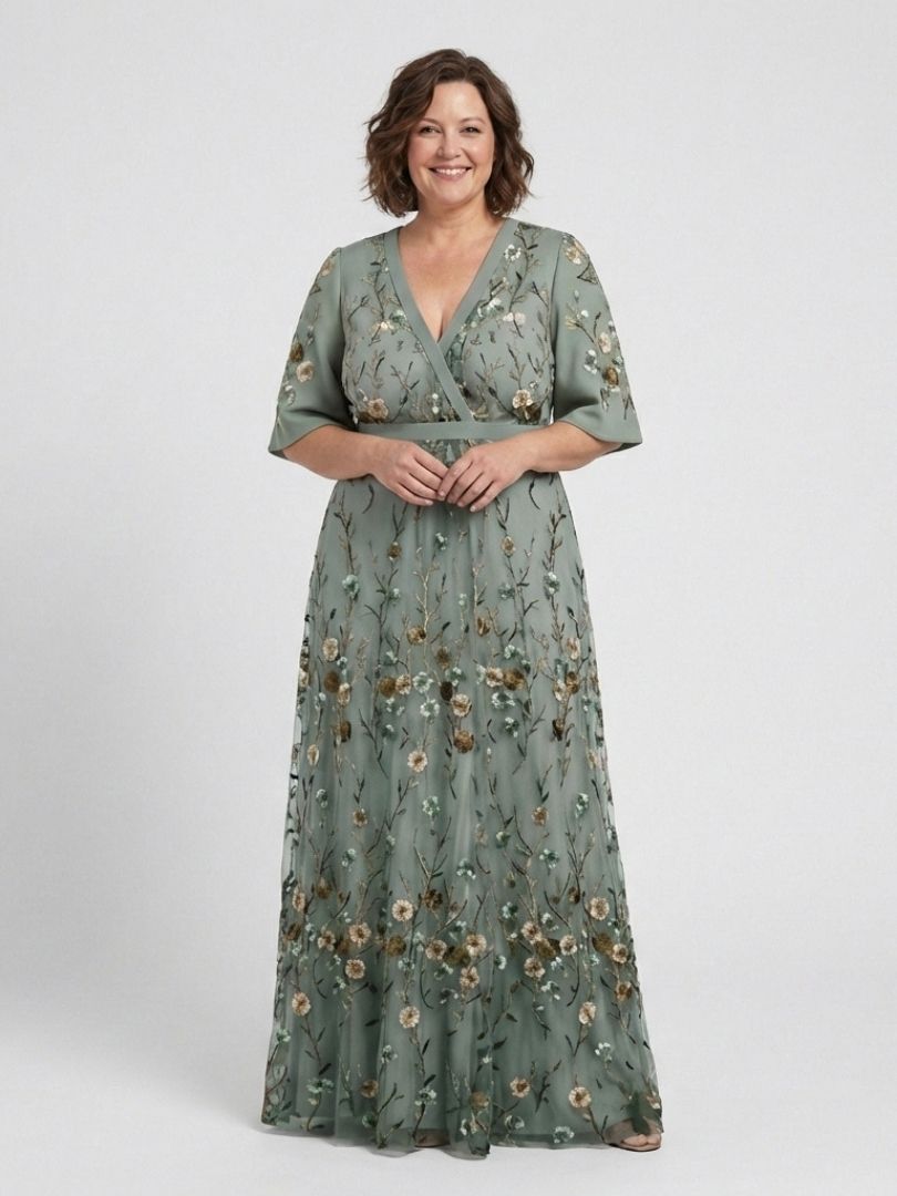 Evadne | Haftowana sukienka maxi - Eliza-Warszawa
