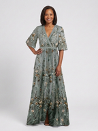 Evadne | Haftowana sukienka maxi - Eliza-Warszawa
