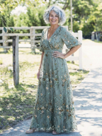 Evadne | Haftowana sukienka maxi - Eliza-Warszawa