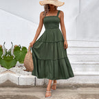 FIORELLE™ – Sukienka letnia z odkrytymi plecami i falbanką u dołu w stylu vintage - Eliza-Warszawa