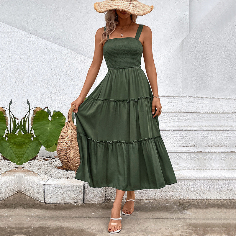 FIORELLE™ – Sukienka letnia z odkrytymi plecami i falbanką u dołu w stylu vintage - Eliza-Warszawa