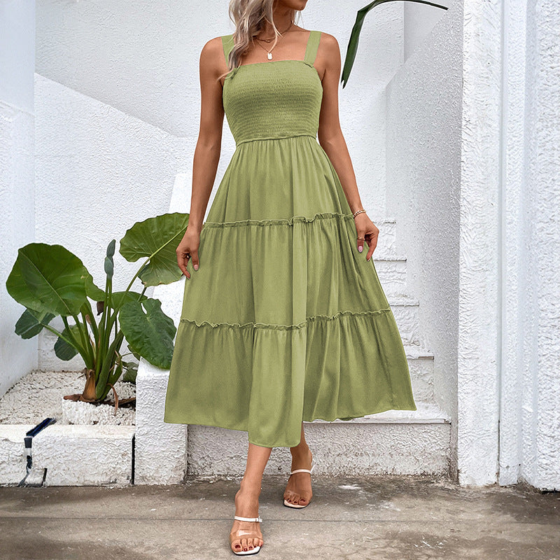 FIORELLE™ – Sukienka letnia z odkrytymi plecami i falbanką u dołu w stylu vintage - Eliza-Warszawa