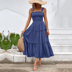 FIORELLE™ – Sukienka letnia z odkrytymi plecami i falbanką u dołu w stylu vintage - Eliza-Warszawa