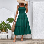 FIORELLE™ – Sukienka letnia z odkrytymi plecami i falbanką u dołu w stylu vintage - Eliza-Warszawa