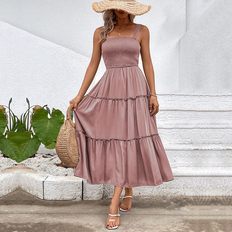 FIORELLE™ – Sukienka letnia z odkrytymi plecami i falbanką u dołu w stylu vintage - Eliza-Warszawa