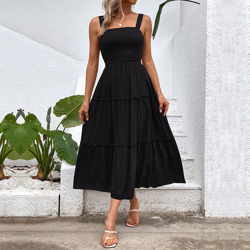 FIORELLE™ – Sukienka letnia z odkrytymi plecami i falbanką u dołu w stylu vintage - Eliza-Warszawa