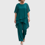 Linda | Garnitur z drapowanymi spodniami palazzo - Eliza-Warszawa