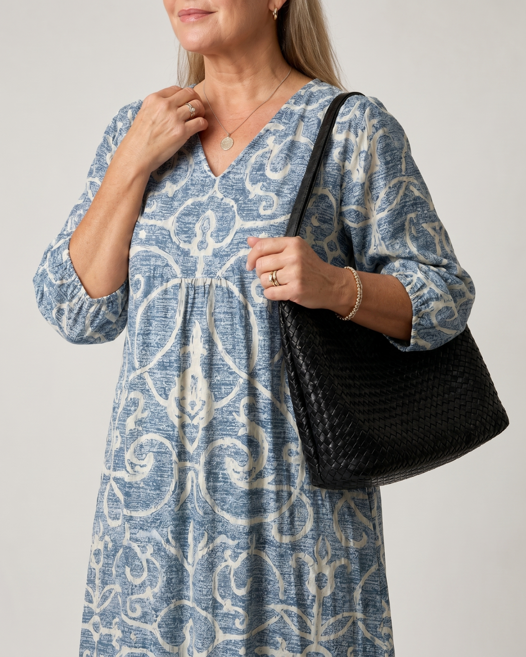 Lumera | Sukienka midi z nadrukiem w stylu vintage z miękkiego materiału