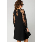 Olivia | Elegancka sukienka w rozmiarze plus size o kroju litery A z koronkowymi rękawami - Eliza-Warszawa