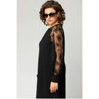 Olivia | Elegancka sukienka w rozmiarze plus size o kroju litery A z koronkowymi rękawami - Eliza-Warszawa