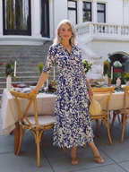 Oriana | Sukienka midi z długim rękawem i paskiem - Eliza-Warszawa