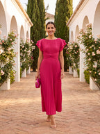Seraphina™ | Elegancka plisowana sukienka maxi z talią typu twist - Eliza-Warszawa