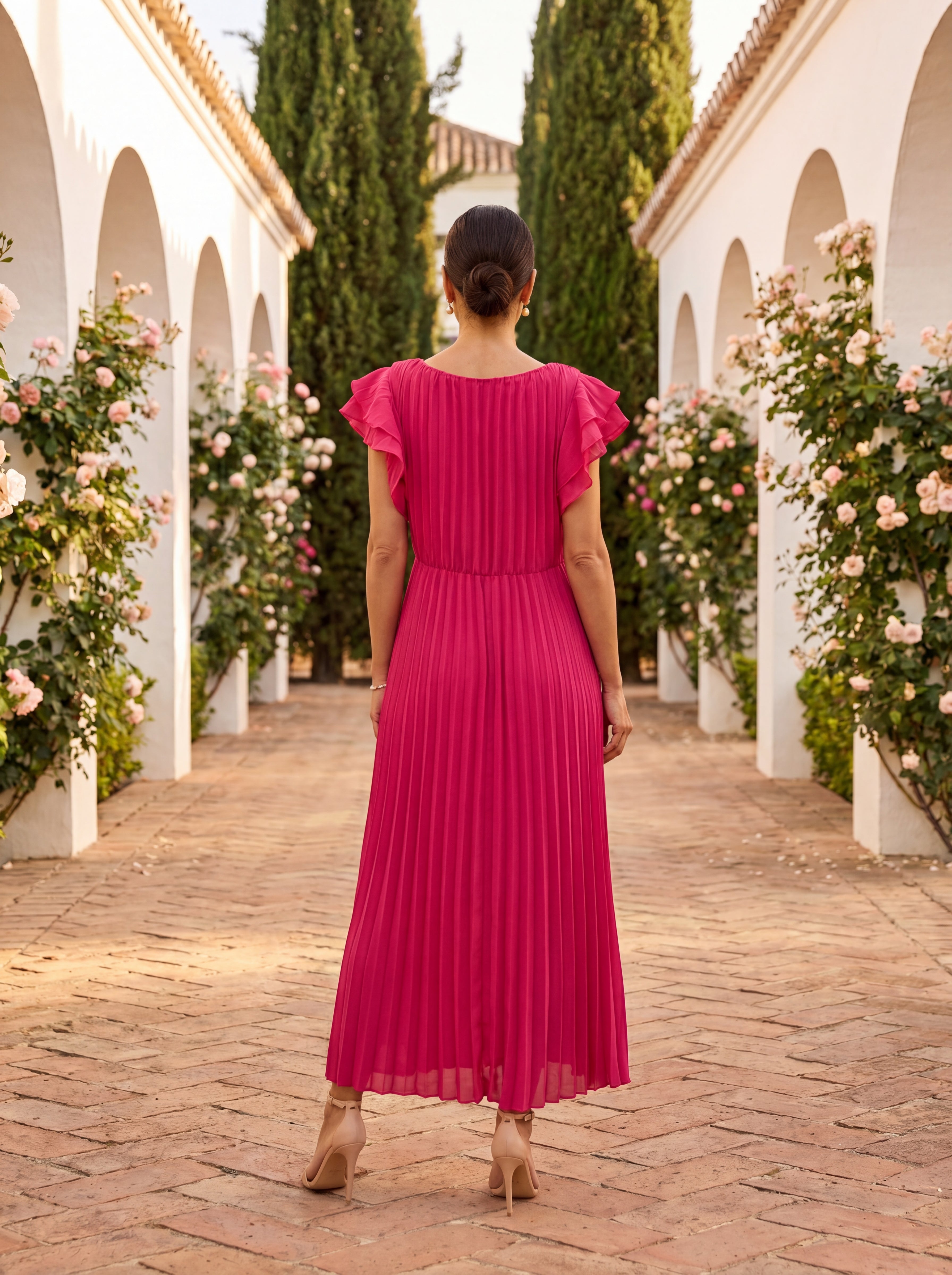 Seraphina™ | Elegancka plisowana sukienka maxi z talią typu twist - Eliza-Warszawa