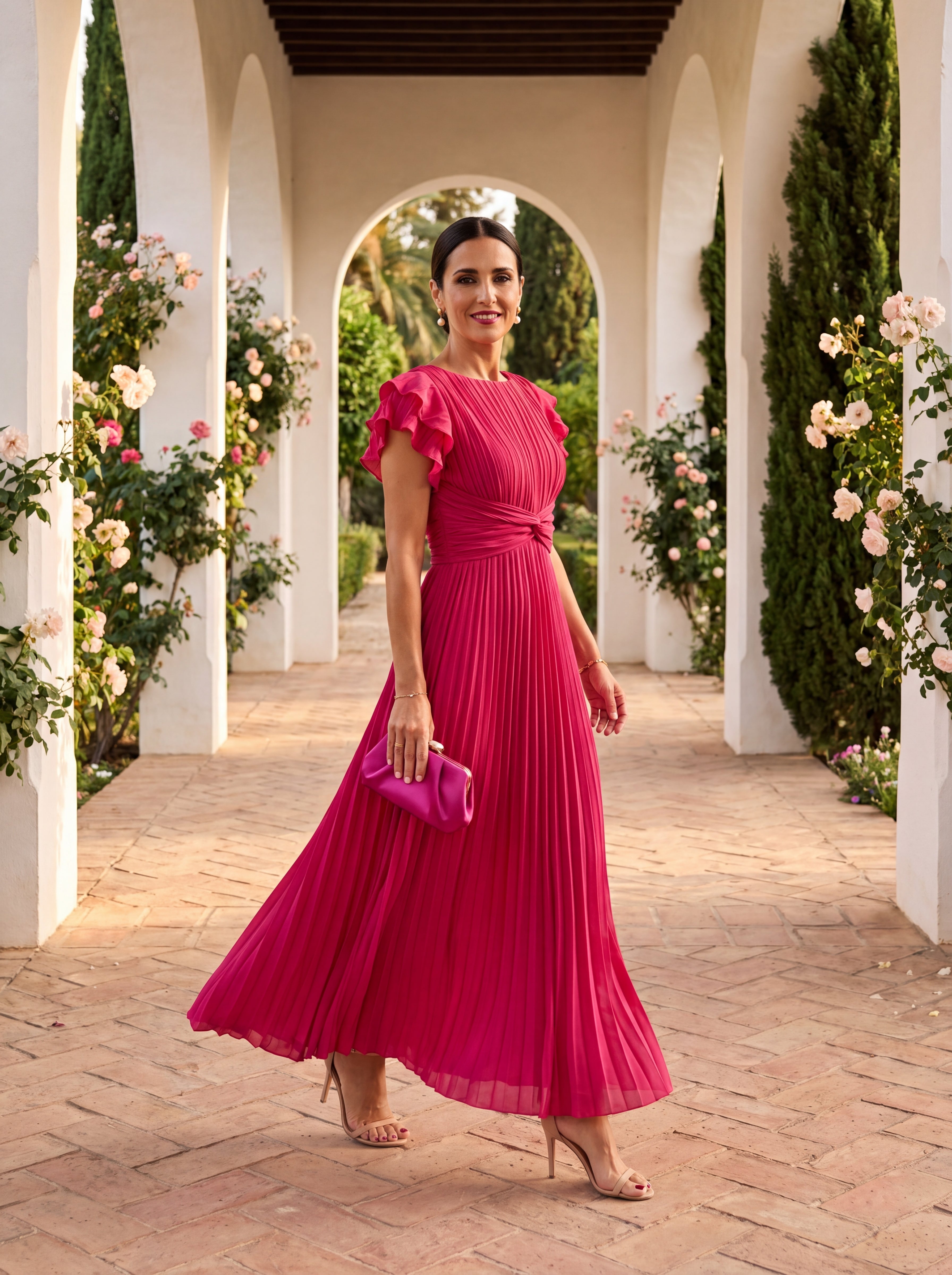 Seraphina™ | Elegancka plisowana sukienka maxi z talią typu twist - Eliza-Warszawa