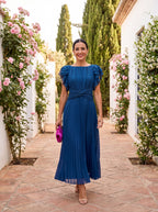 Seraphina™ | Elegancka plisowana sukienka maxi z talią typu twist - Eliza-Warszawa