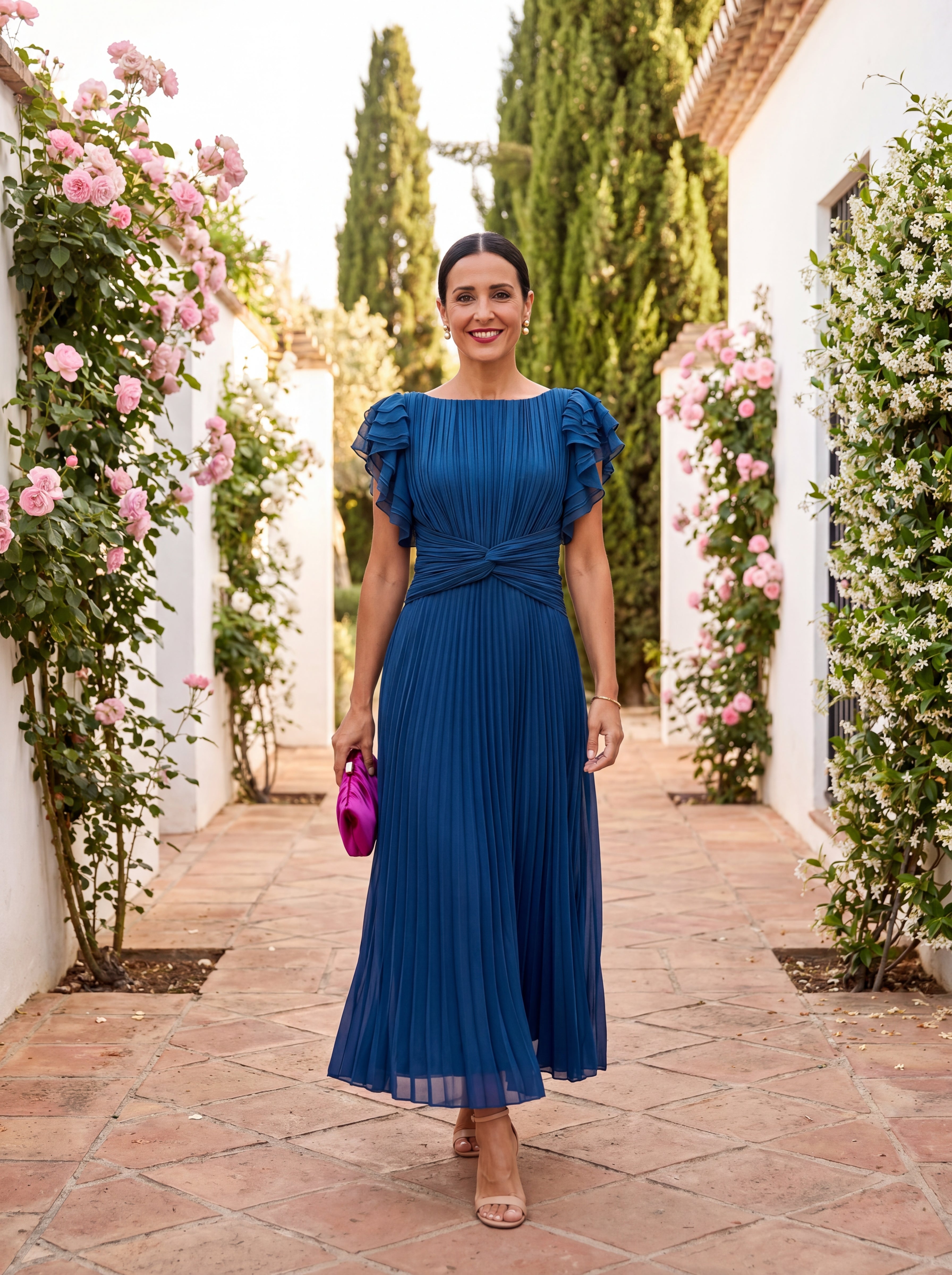 Seraphina™ | Elegancka plisowana sukienka maxi z talią typu twist - Eliza-Warszawa