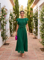 Seraphina™ | Elegancka plisowana sukienka maxi z talią typu twist - Eliza-Warszawa