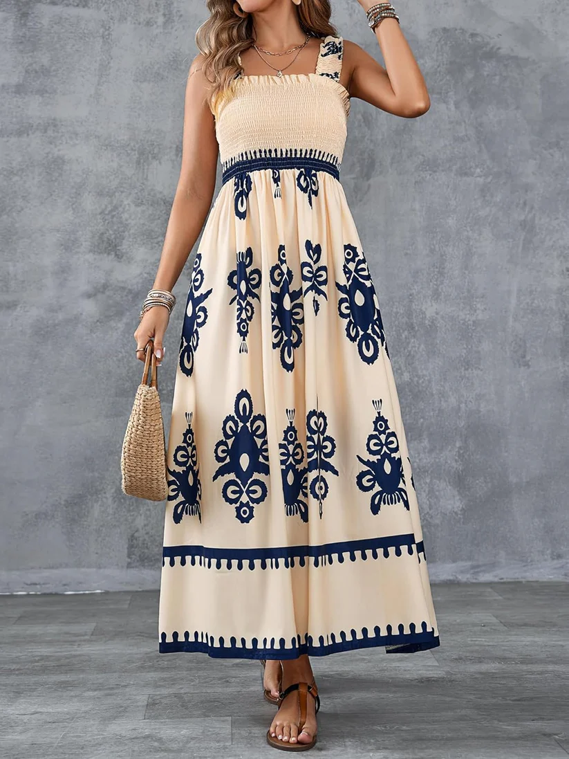 Sukienka maxi w stylu boho z nadrukiem medalionu - Eliza-Warszawa
