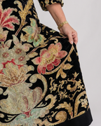 Thymera | Sukienka midi Vivid Vintage z kieszeniami i wzorem