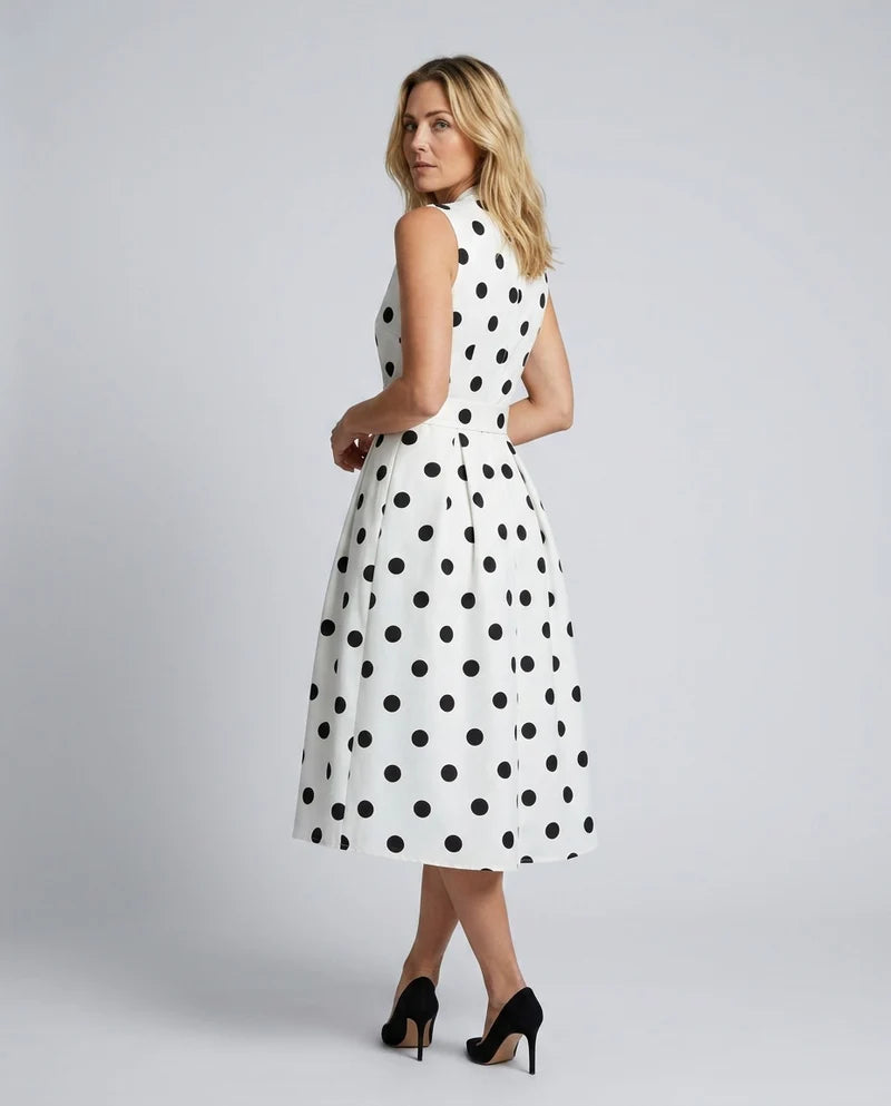 Isabella | Elegancka sukienka kopertowa w groszki